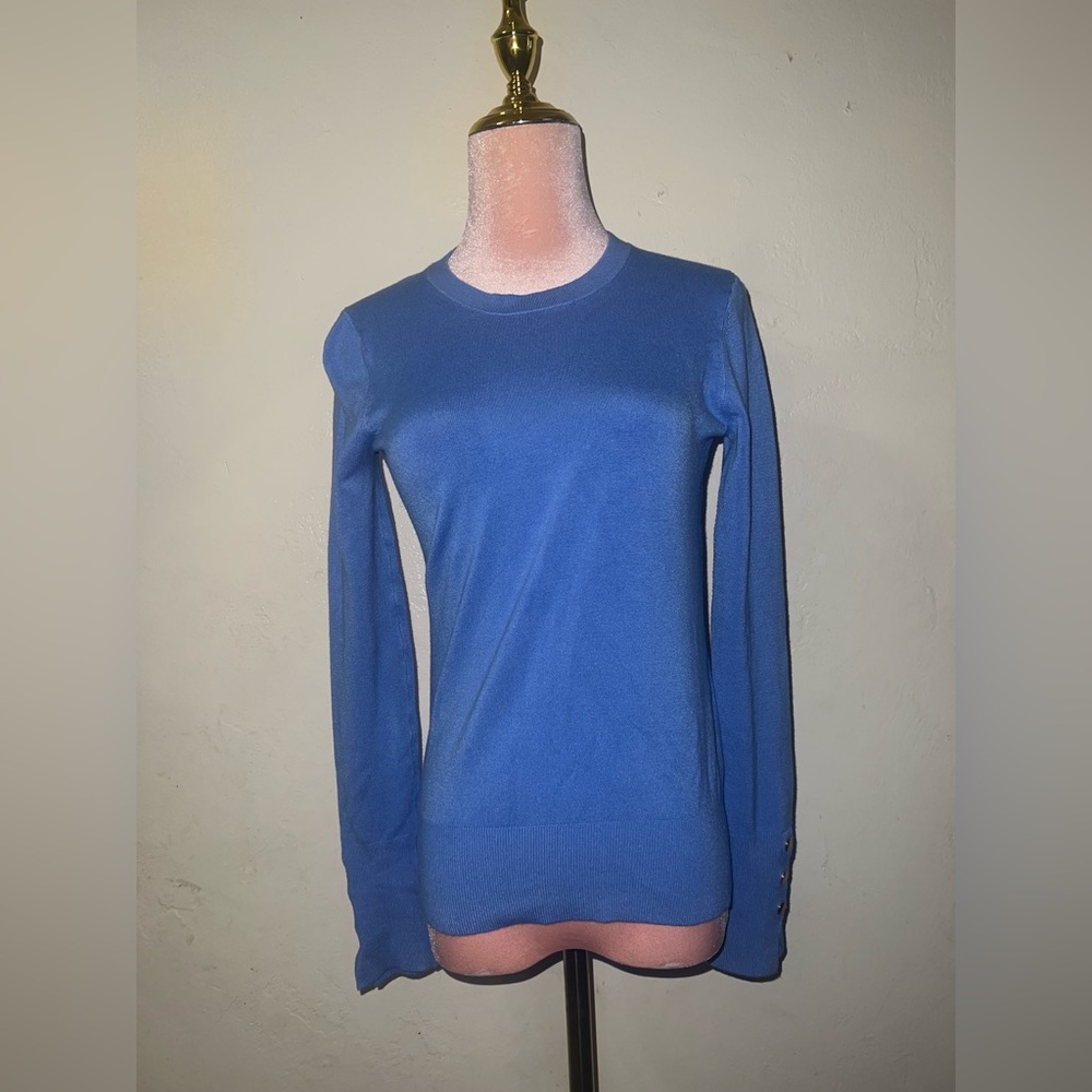 Zara Women's Vibrant Blue Crew Neck Sweater